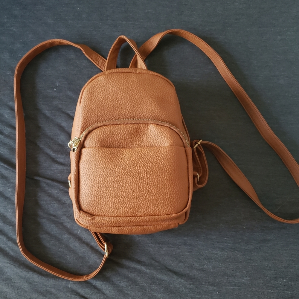 Vegan leather mini backpack